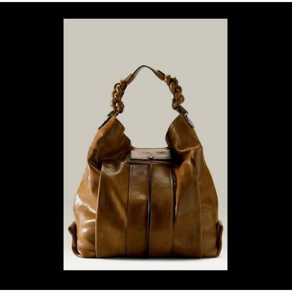 CHLOE heloise shoulder bag cognac brown lambskin leather hobo bag medium France